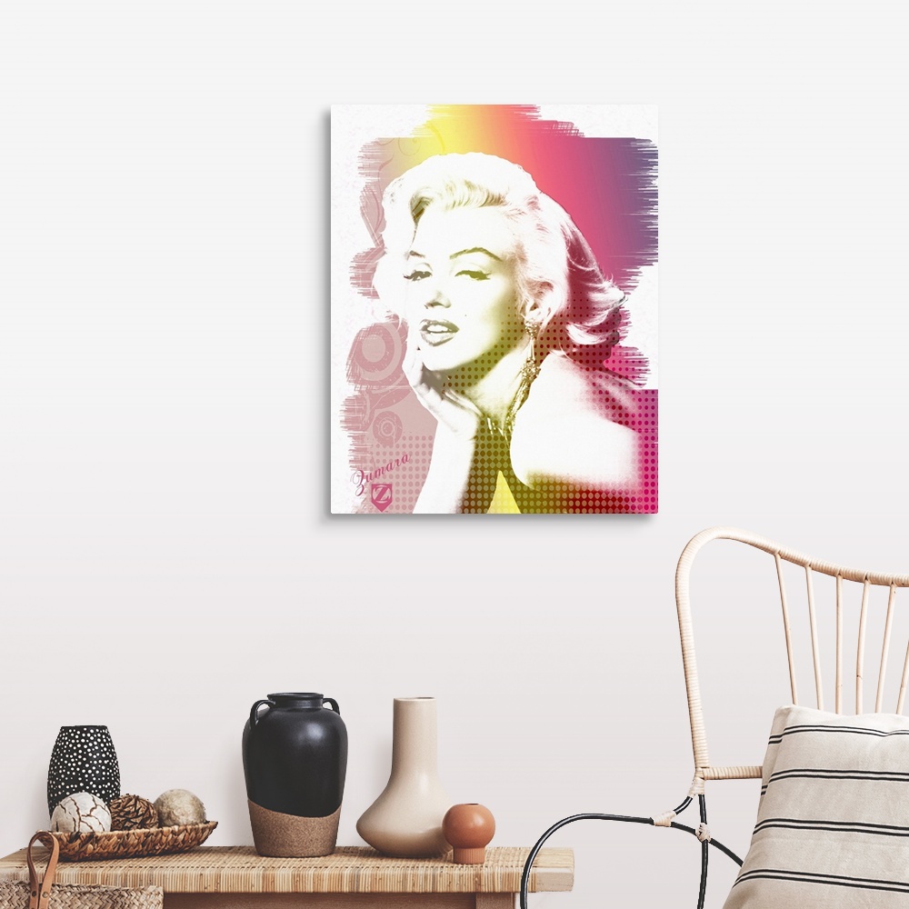 Marilyn Monroe Paint Strokes and Dots Wall Art, Canvas Prints, Framed ...