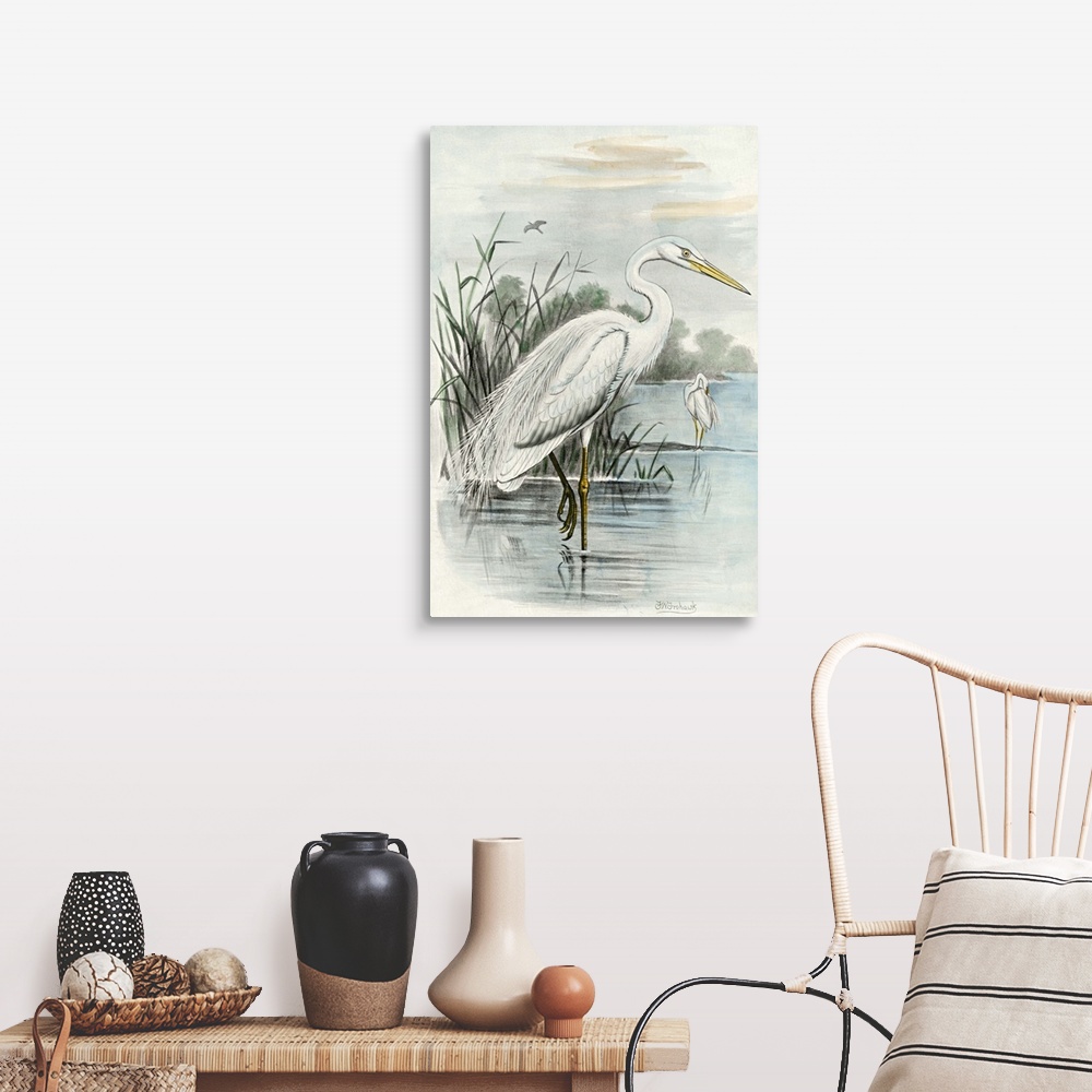 Oversize White Heron Wall Art, Canvas Prints, Framed Prints, Wall Peels ...