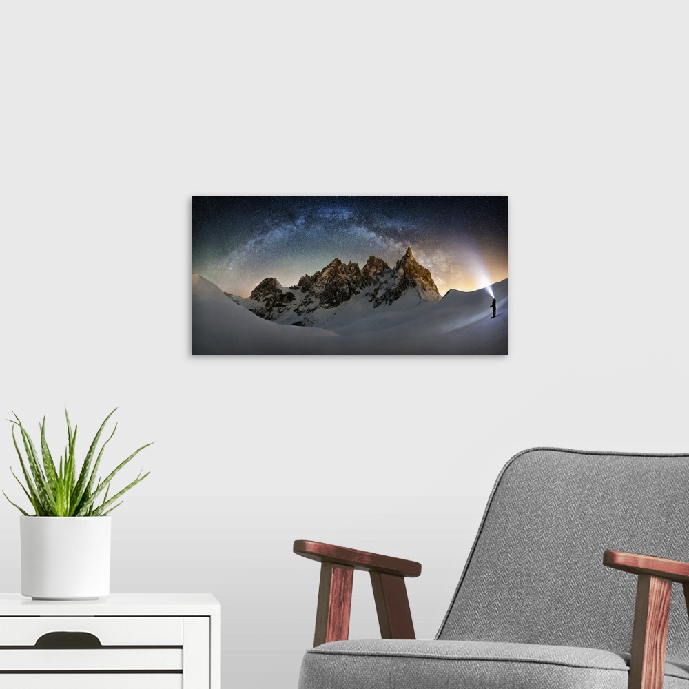 A modern room featuring Hello Milky Way