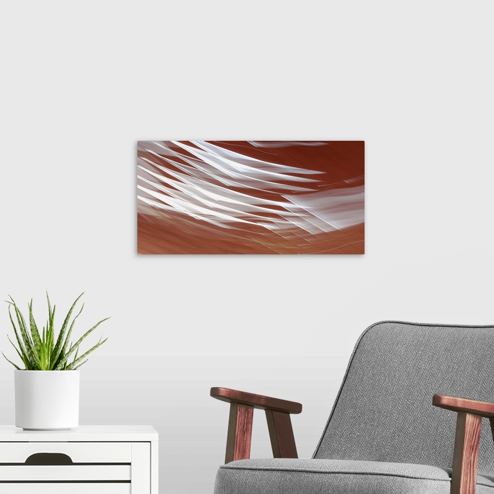 A modern room featuring Brown and White Abstract II