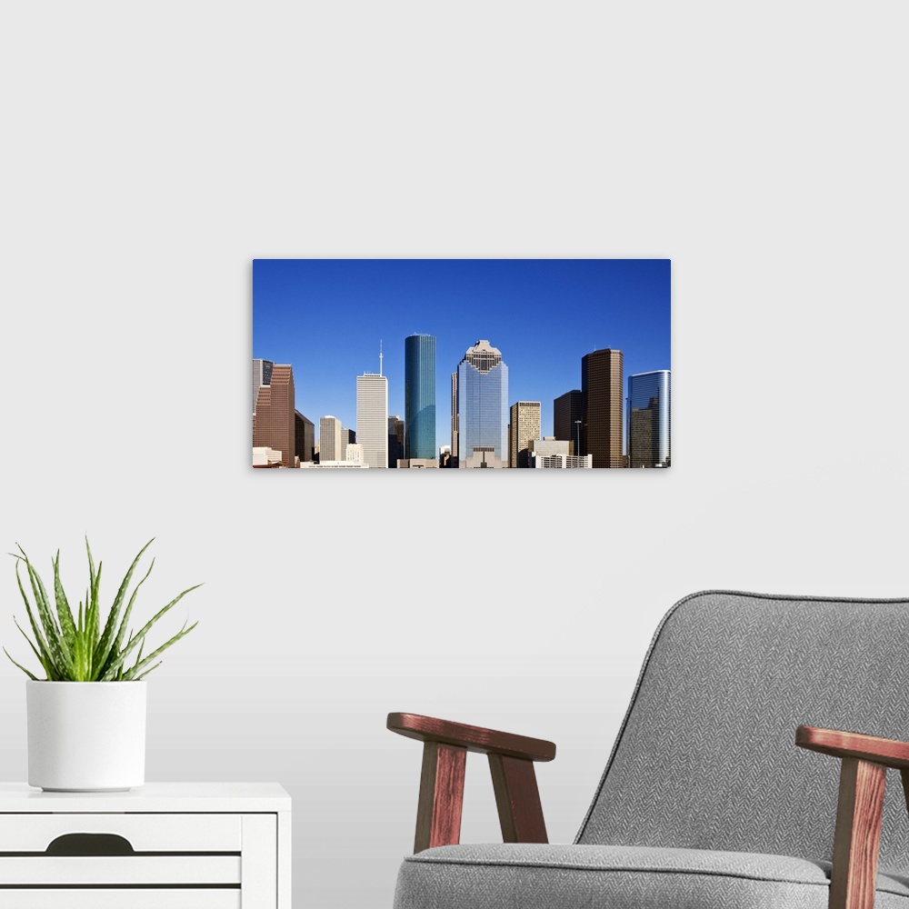 A modern room featuring Houston skyline, Texas