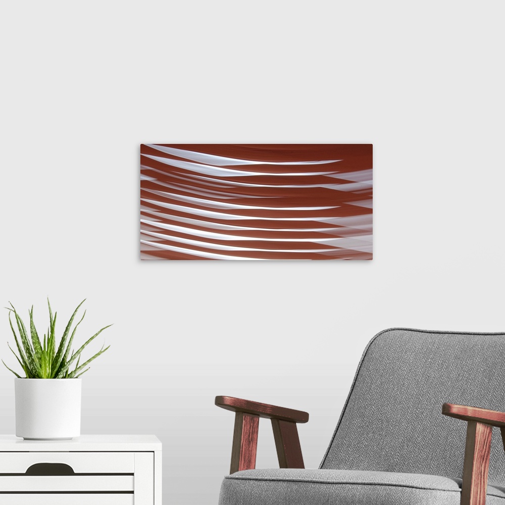 A modern room featuring Red and White Abstract II