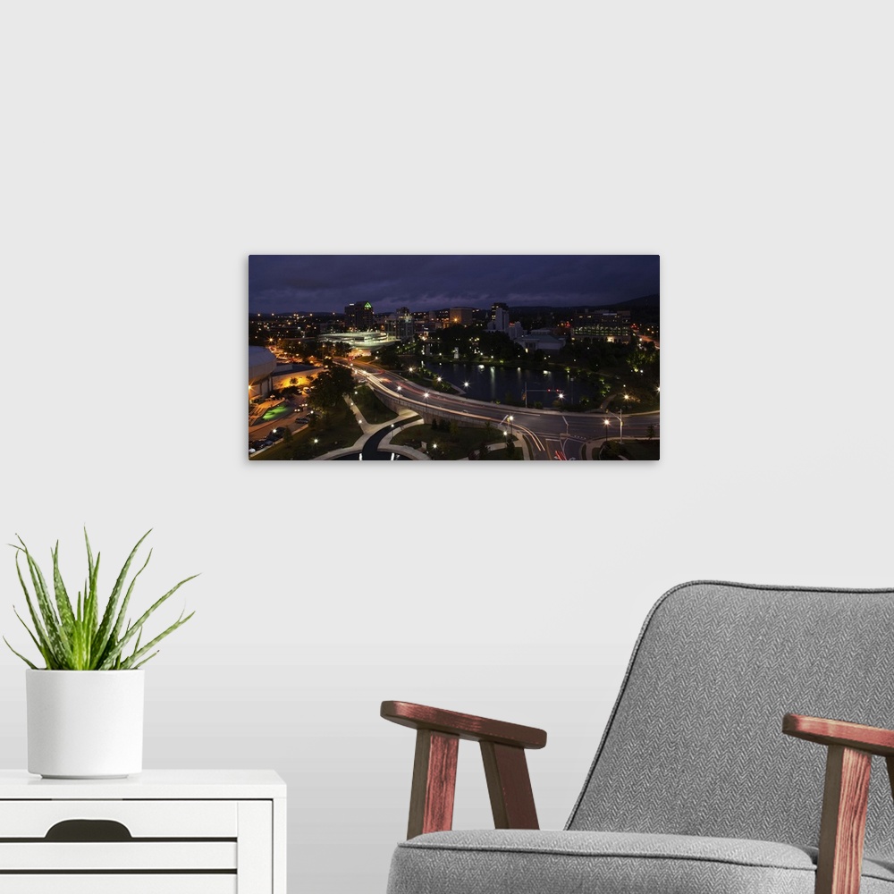 A modern room featuring High angle view of a city, Big Spring Park, Huntsville, Madison County, Alabama
