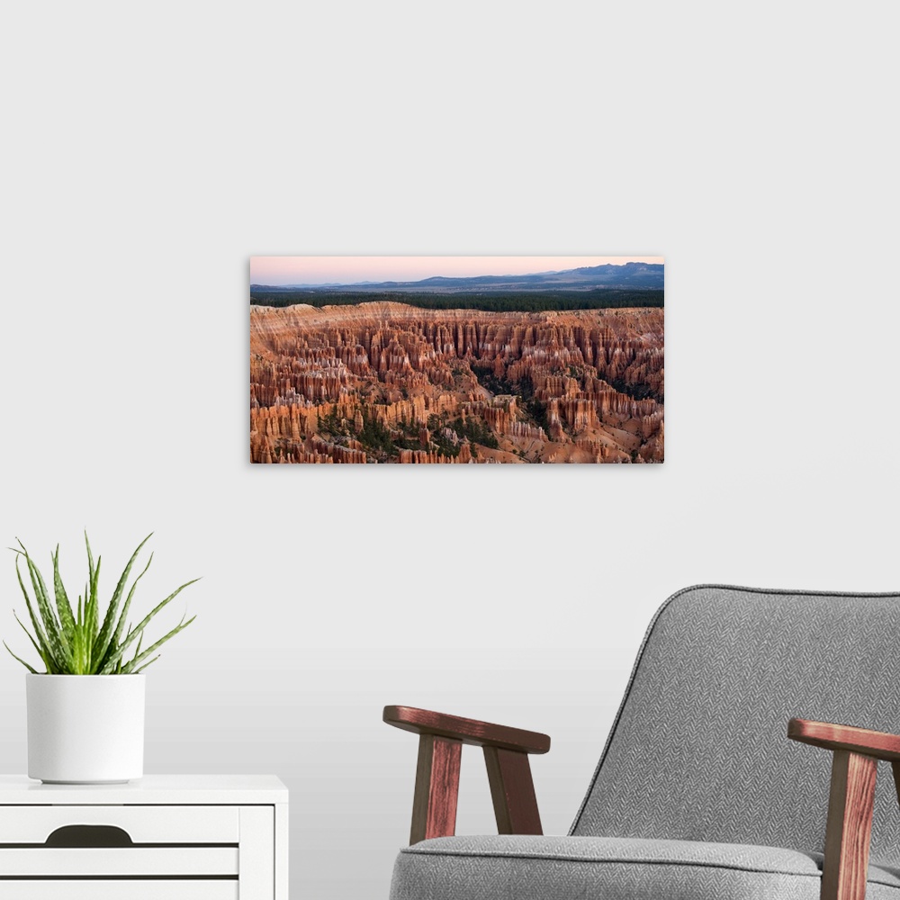 A modern room featuring High angle view of rock formations, Bryce Canyon, Bryce Canyon National Park, Utah