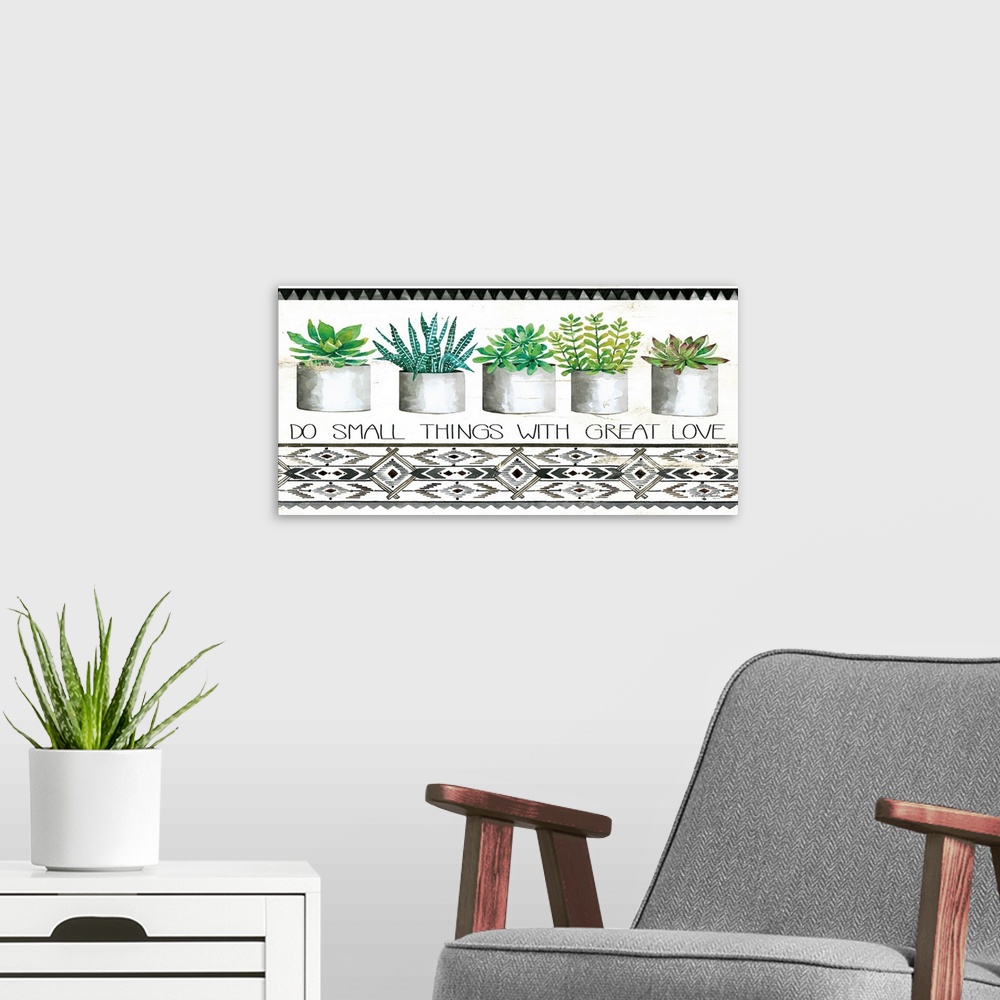 A modern room featuring Do Small Things Succulents