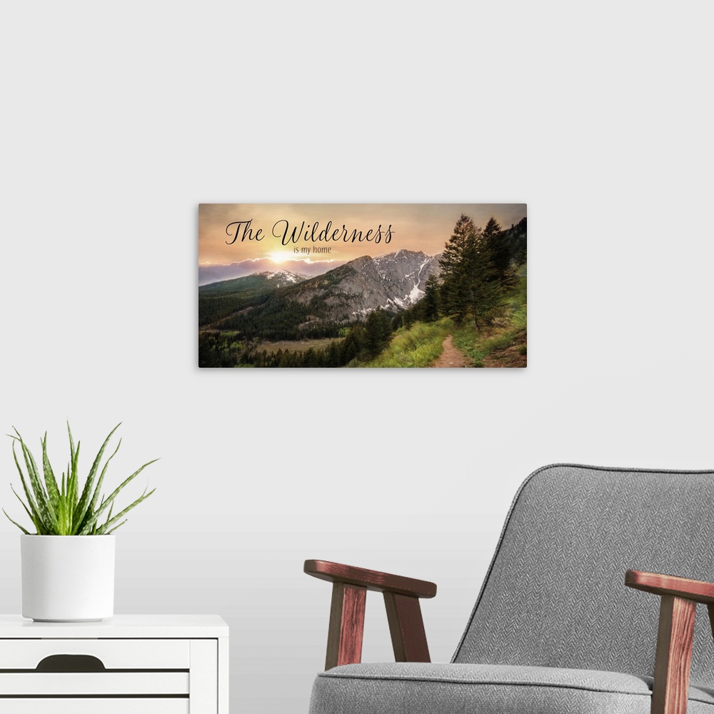 A modern room featuring The Wilderness is My Home
