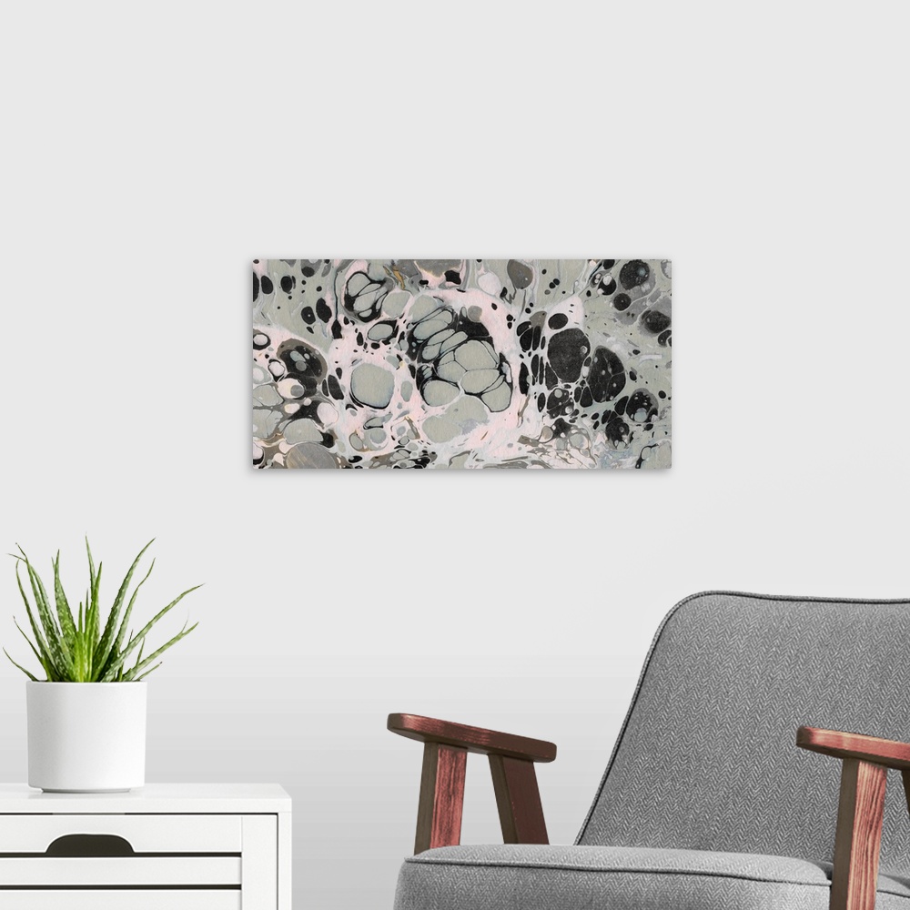 A modern room featuring Marbled Abstract II