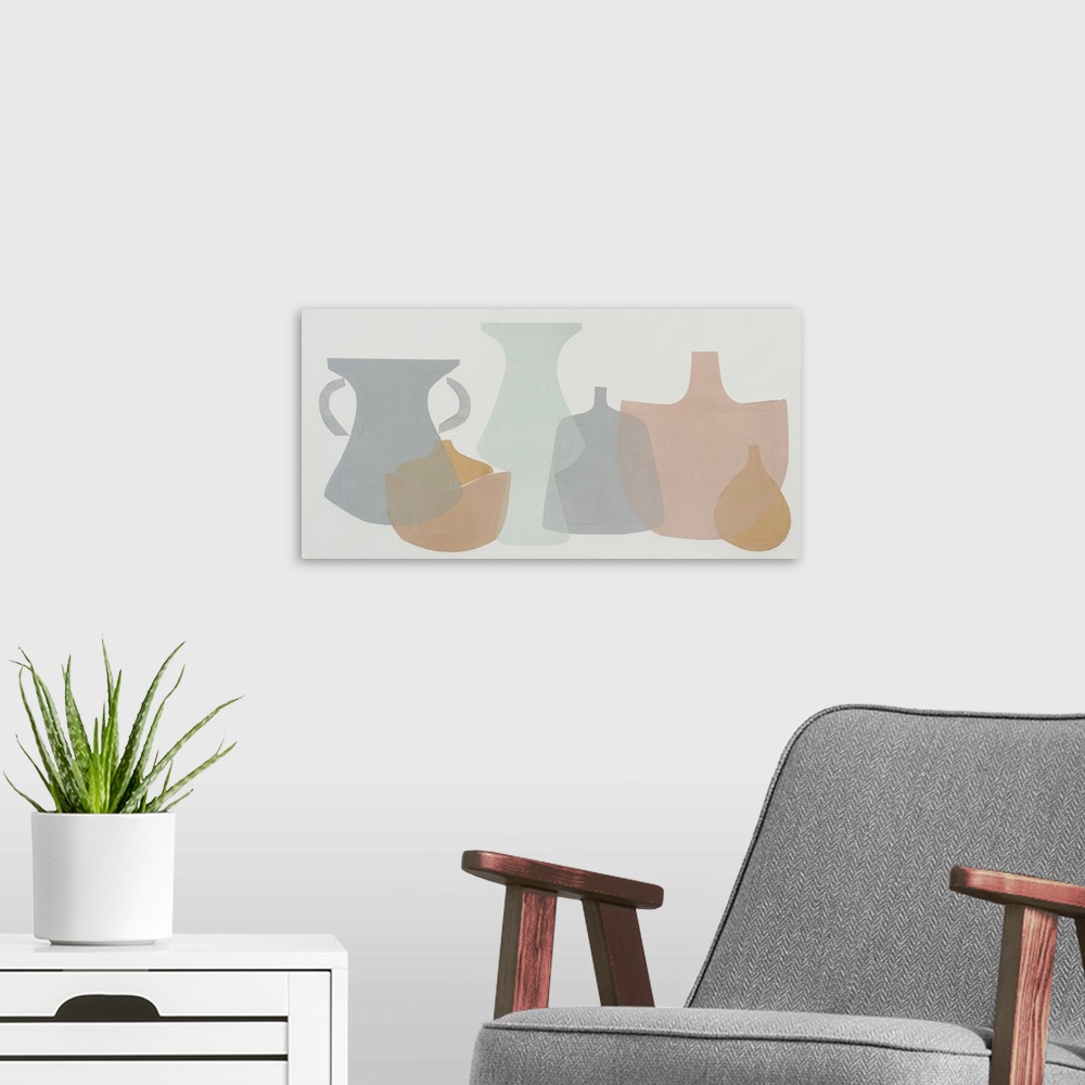 A modern room featuring Soft Pottery Shapes I
