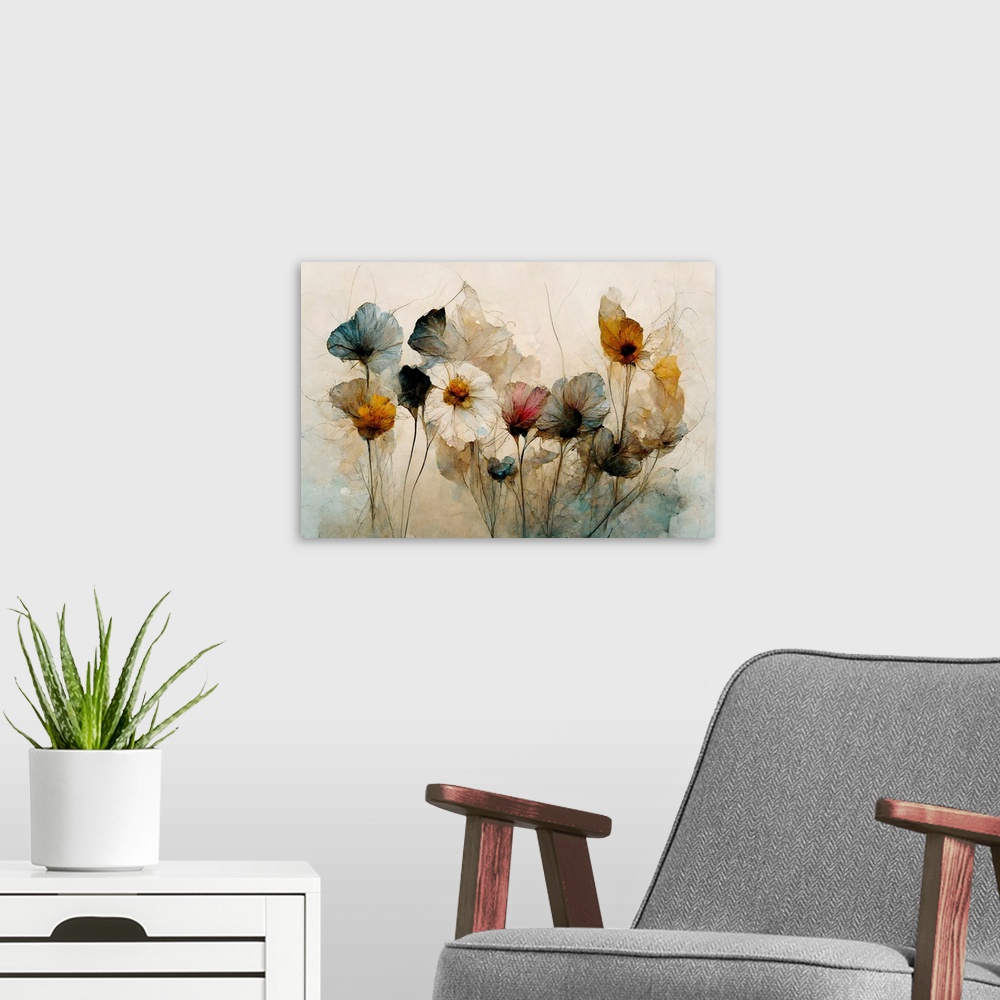 Dry Flower Bouquet Wall Art, Canvas Prints, Framed Prints, Wall Peels ...