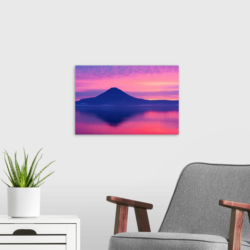 A modern room featuring Sunrise At Kuril Lake