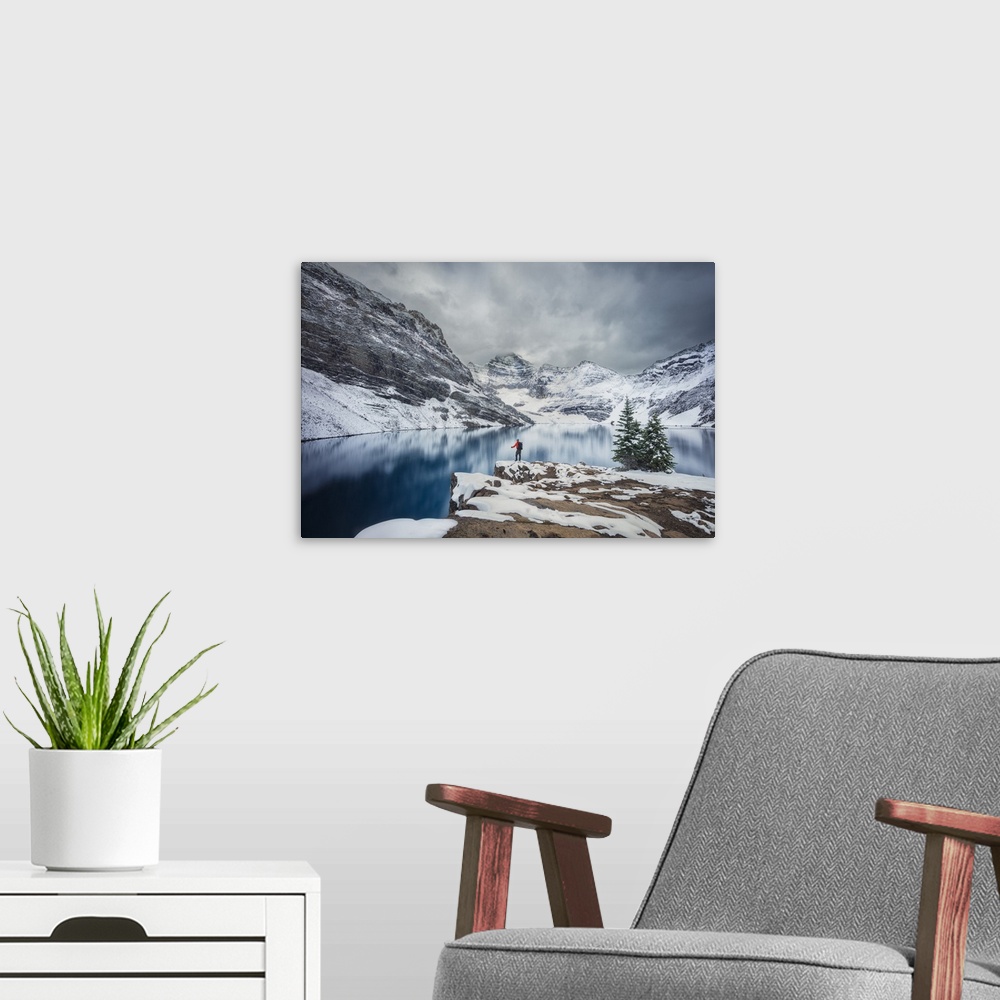 A modern room featuring The Mountains and Me