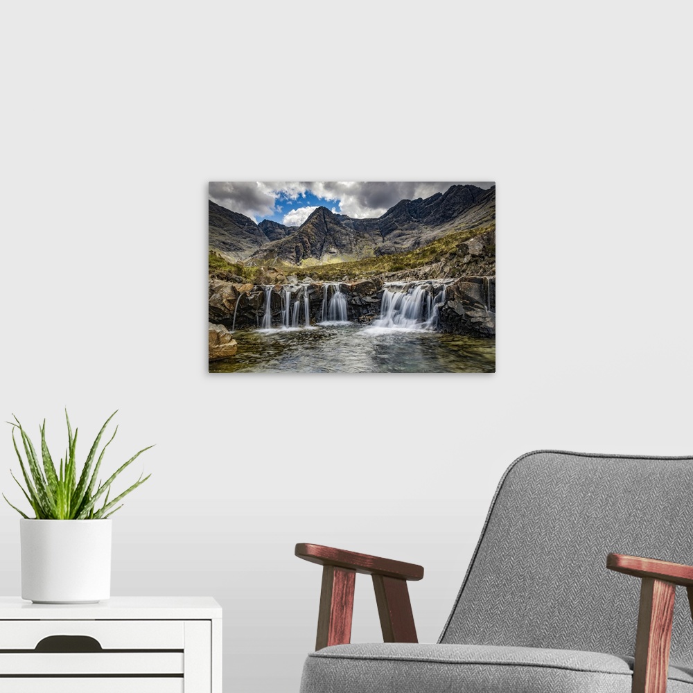 A modern room featuring Fairy Pools Waterfalls; Glenn Brittle, Isle Of Skye, Scotland