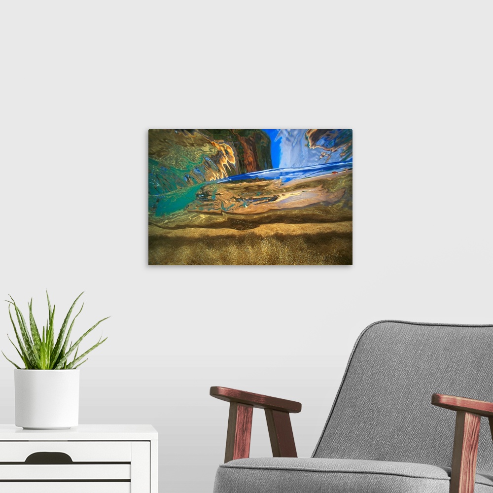 A modern room featuring Hawaii, Abstract Underwater View Of Breaking Wave