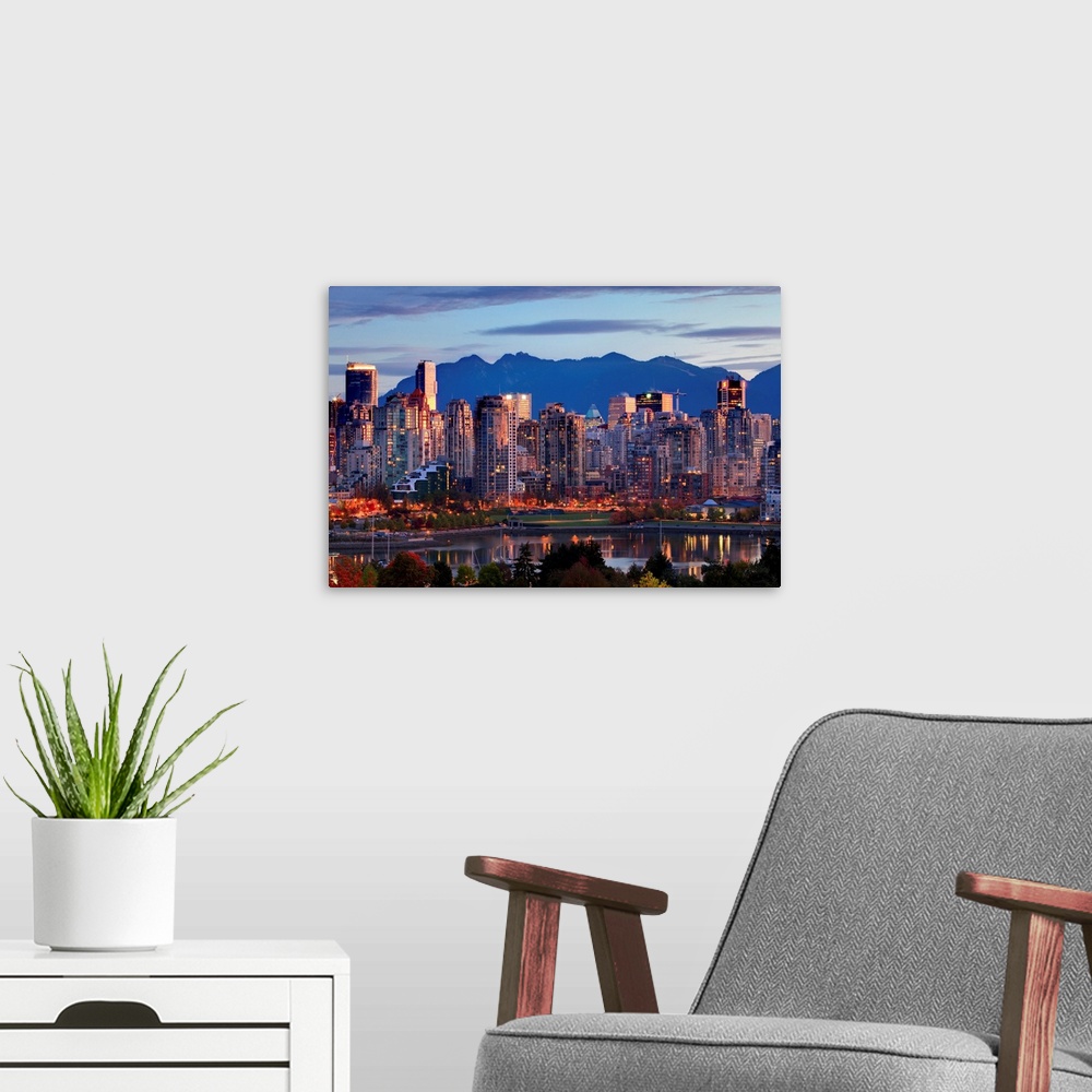 A modern room featuring View Of Skyline With Yaletown, Vancouver, British Columbia, Canada