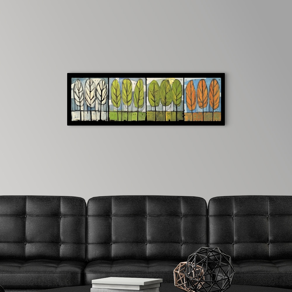 A modern room featuring Four Seasons Tree Series Horizontal