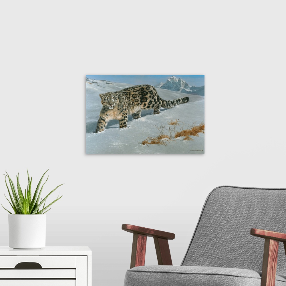 A modern room featuring Snow Leopard