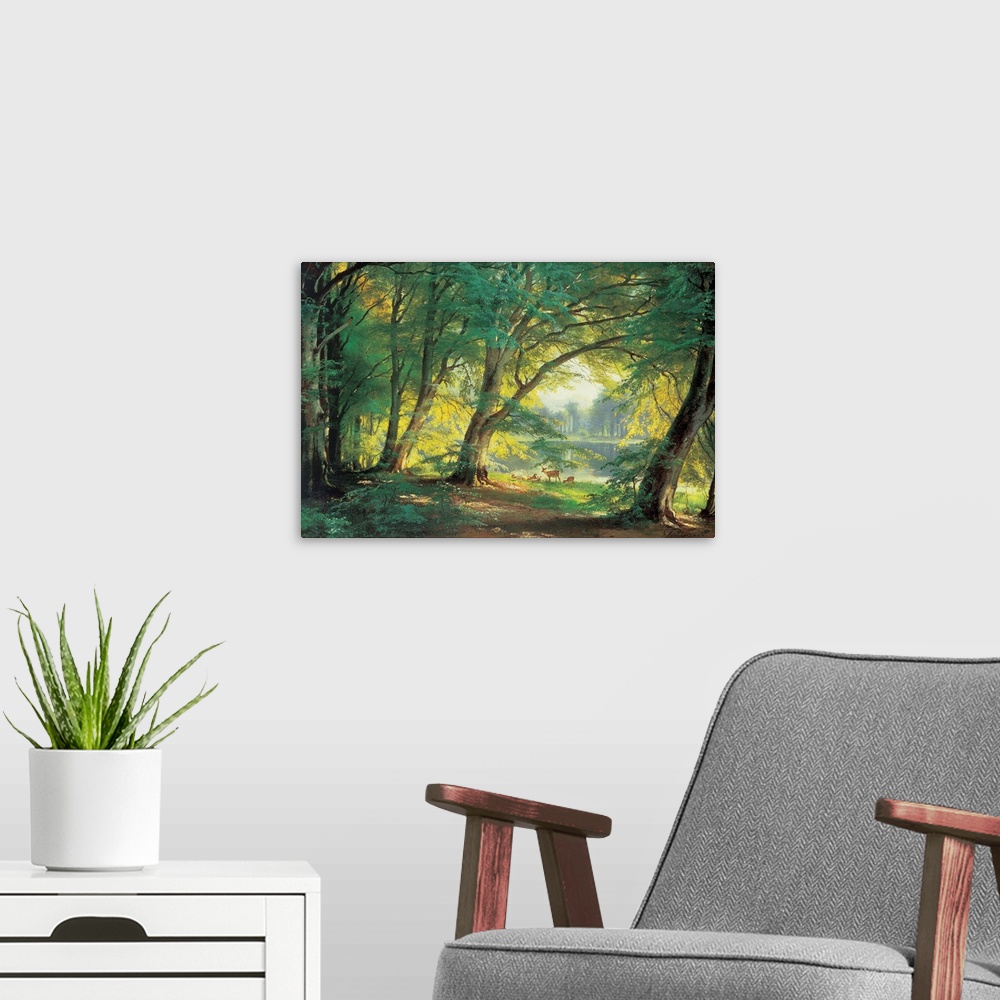 Deer in a Forest Wall Art, Canvas Prints, Framed Prints, Wall Peels ...