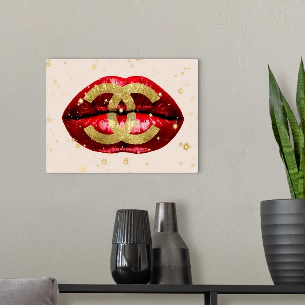 A modern room featuring Fashion Lips Red I