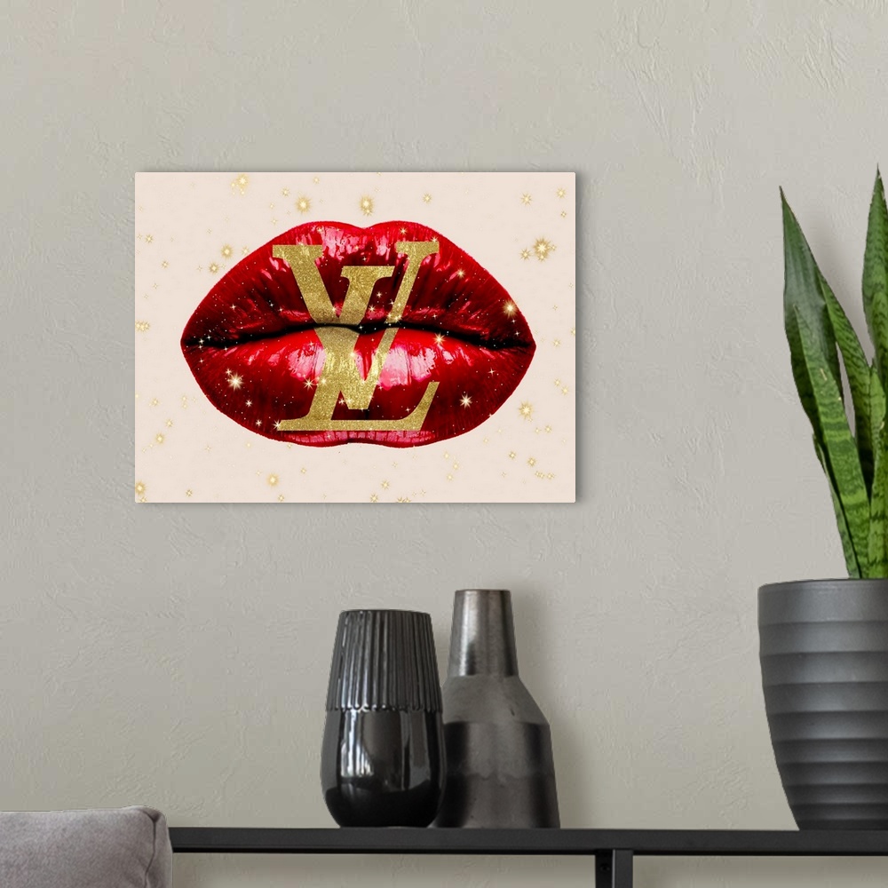 A modern room featuring Fashion Lips Red II