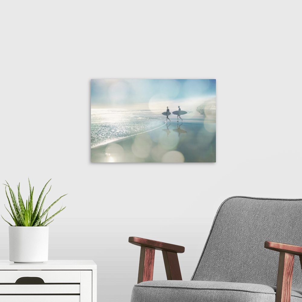 A modern room featuring Surfers