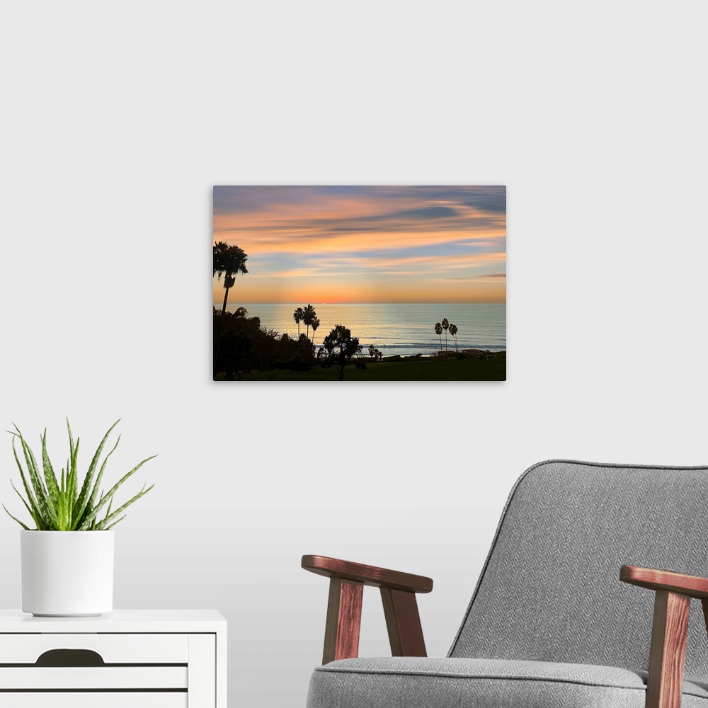 A modern room featuring Laguna Beach Sunset II