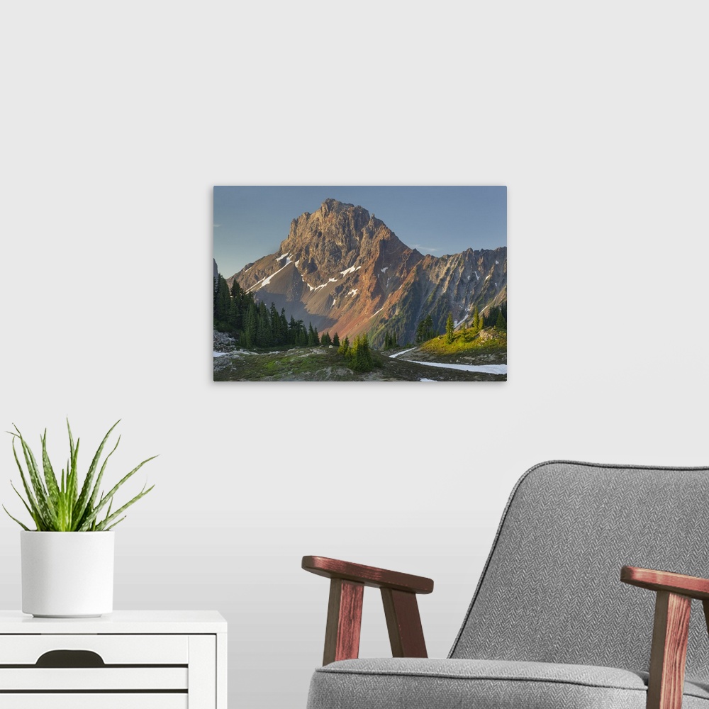 A modern room featuring American Border Peak, North Cascades, Washington State