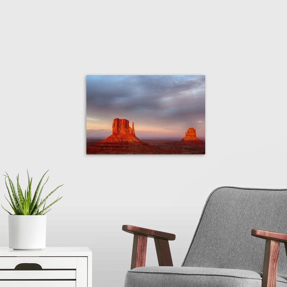 A modern room featuring AZ, Monument Valley, The Mittens.