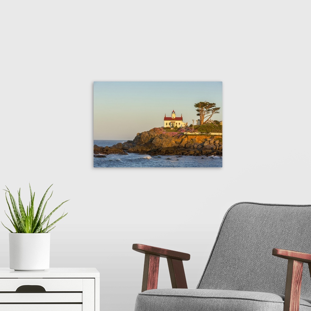 A modern room featuring Battery Point Lighthouse in Crescent City, California, USA