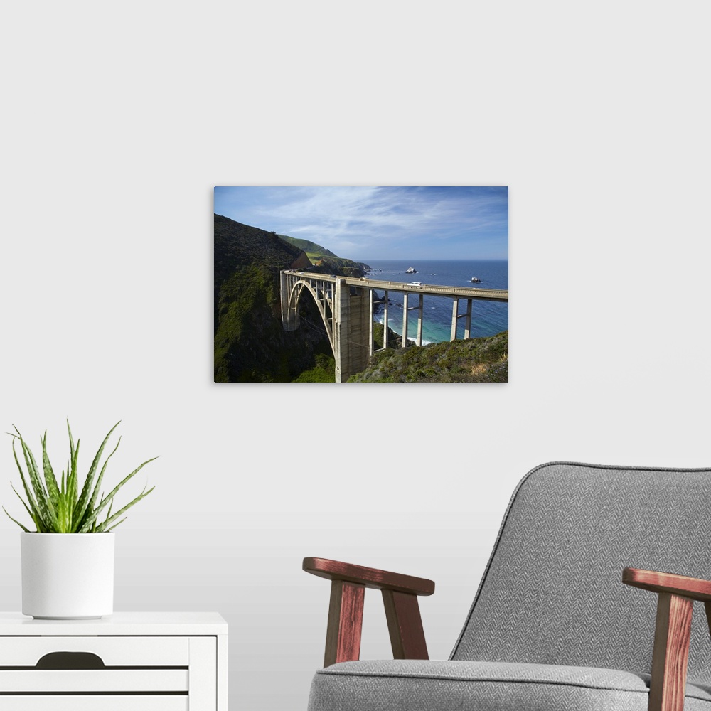 A modern room featuring Bixby Creek Bridge, Pacific Coast Highway, Big Sur, Central Coast, California, USA