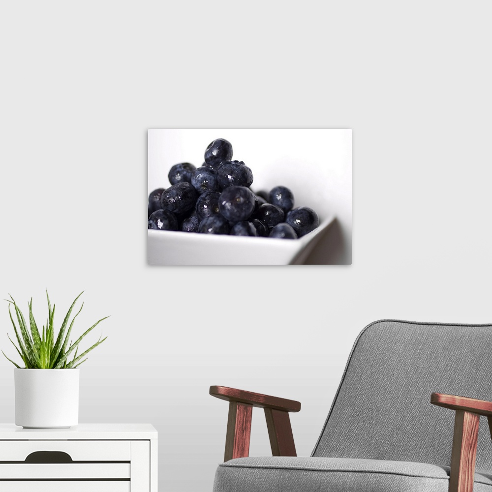 A modern room featuring Bowl Of Blueberries