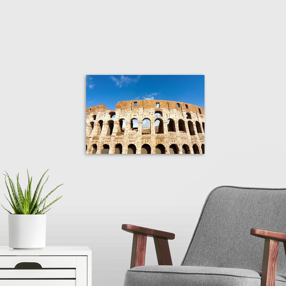 A modern room featuring Colosseum or Flavian Amphitheatre, Rome, Unesco World Heritage Site, Latium, Italy, Europe.