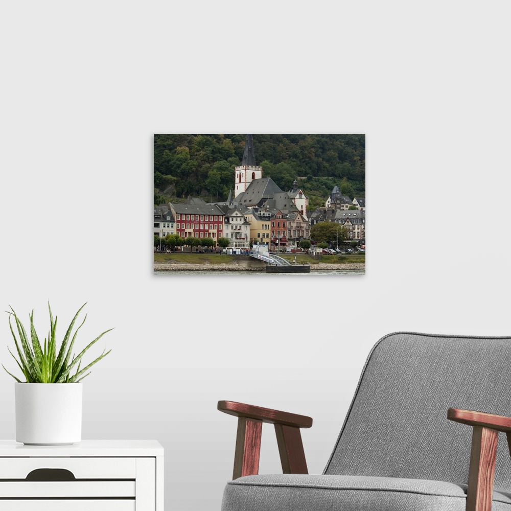 A modern room featuring Germany, Rhine River, View along the Rhine River between Mainz and Koblenz