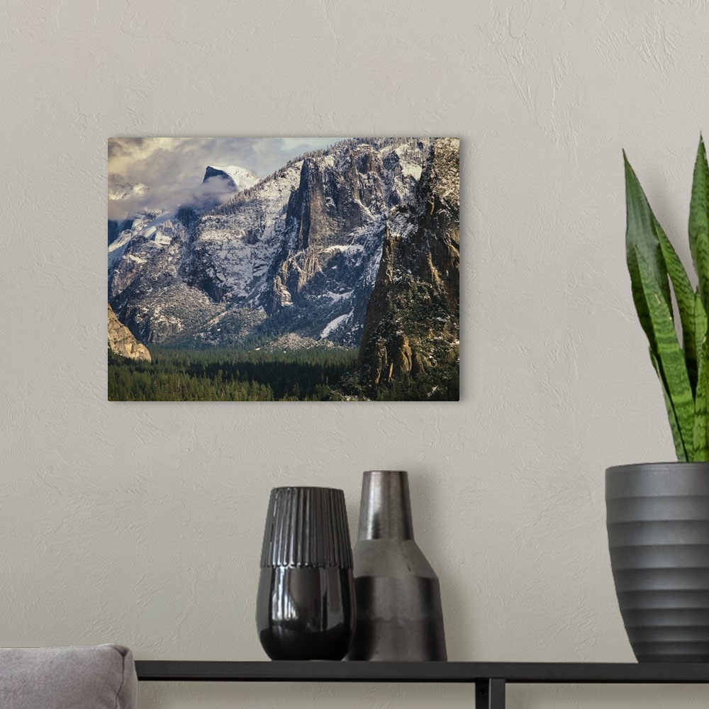 A modern room featuring Half Dome and Valley, Yosemite National Park, California