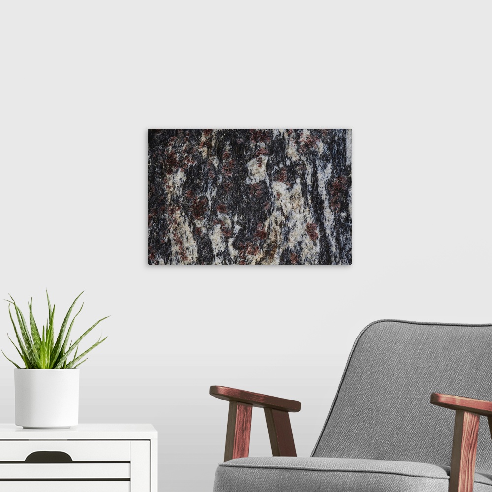 A modern room featuring Hornblende granite rocks, California.