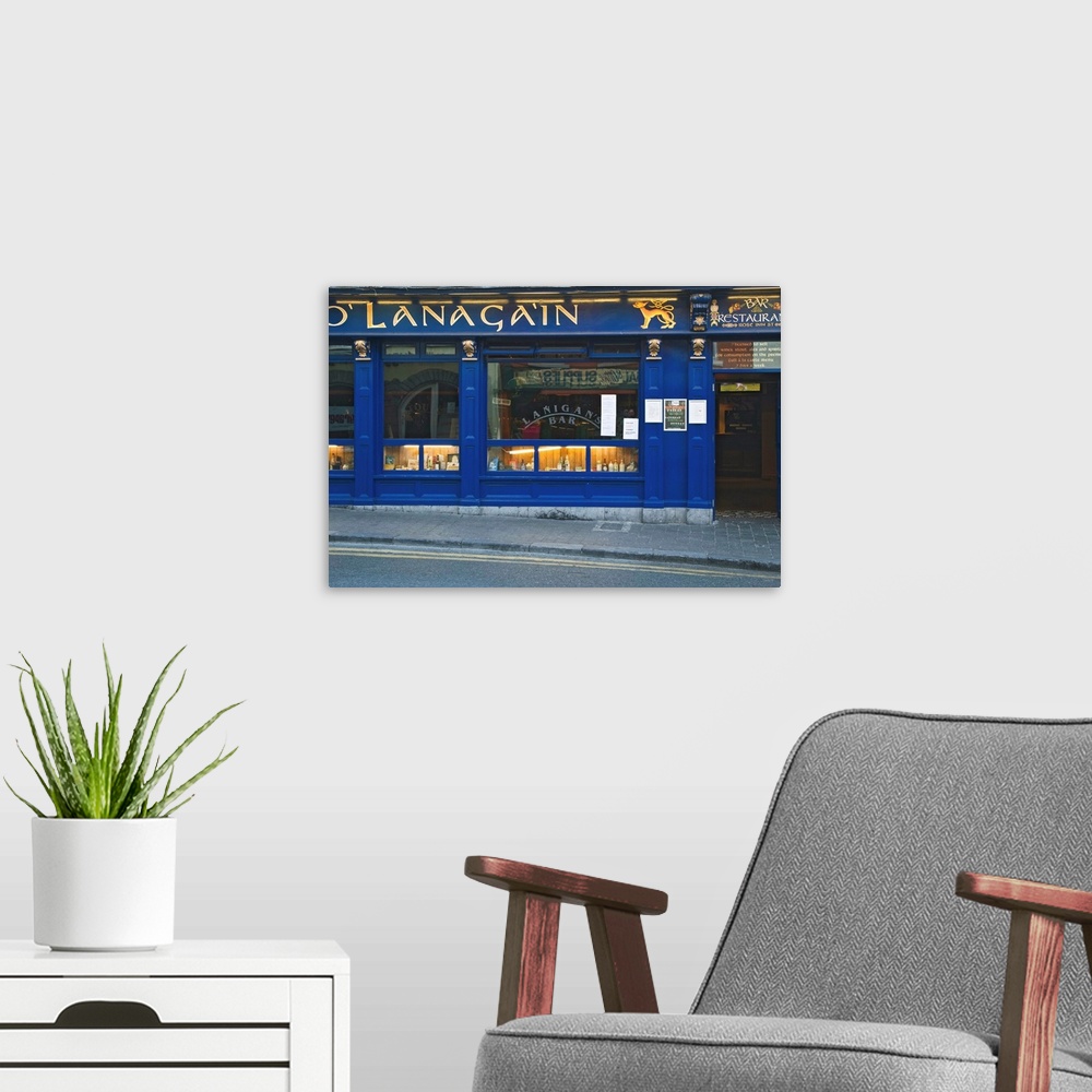 A modern room featuring Europe, Ireland, Kilkenny.Exterior of O'Lanagain bar and restaurant. Credit as: Dennis Flaherty /...