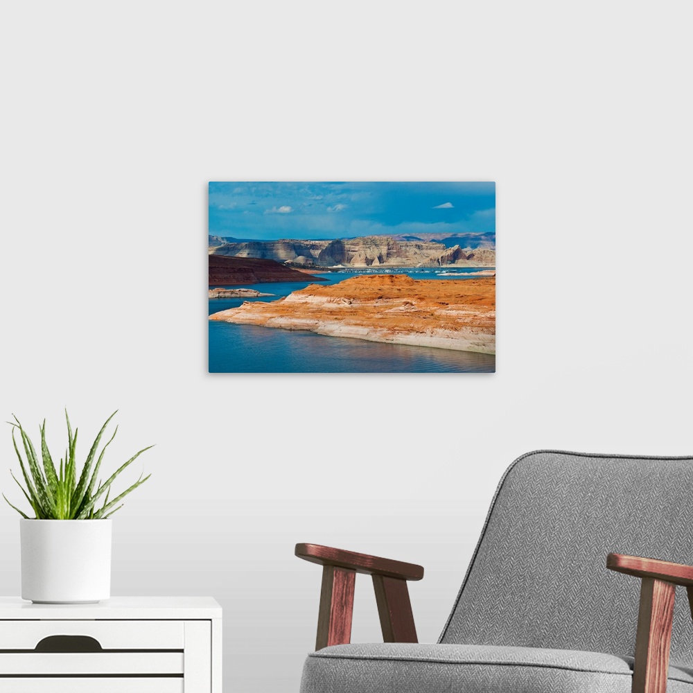 A modern room featuring North America, USA, Arizona, Page, Lake Powell Vistas, From Wahweap Overlook.