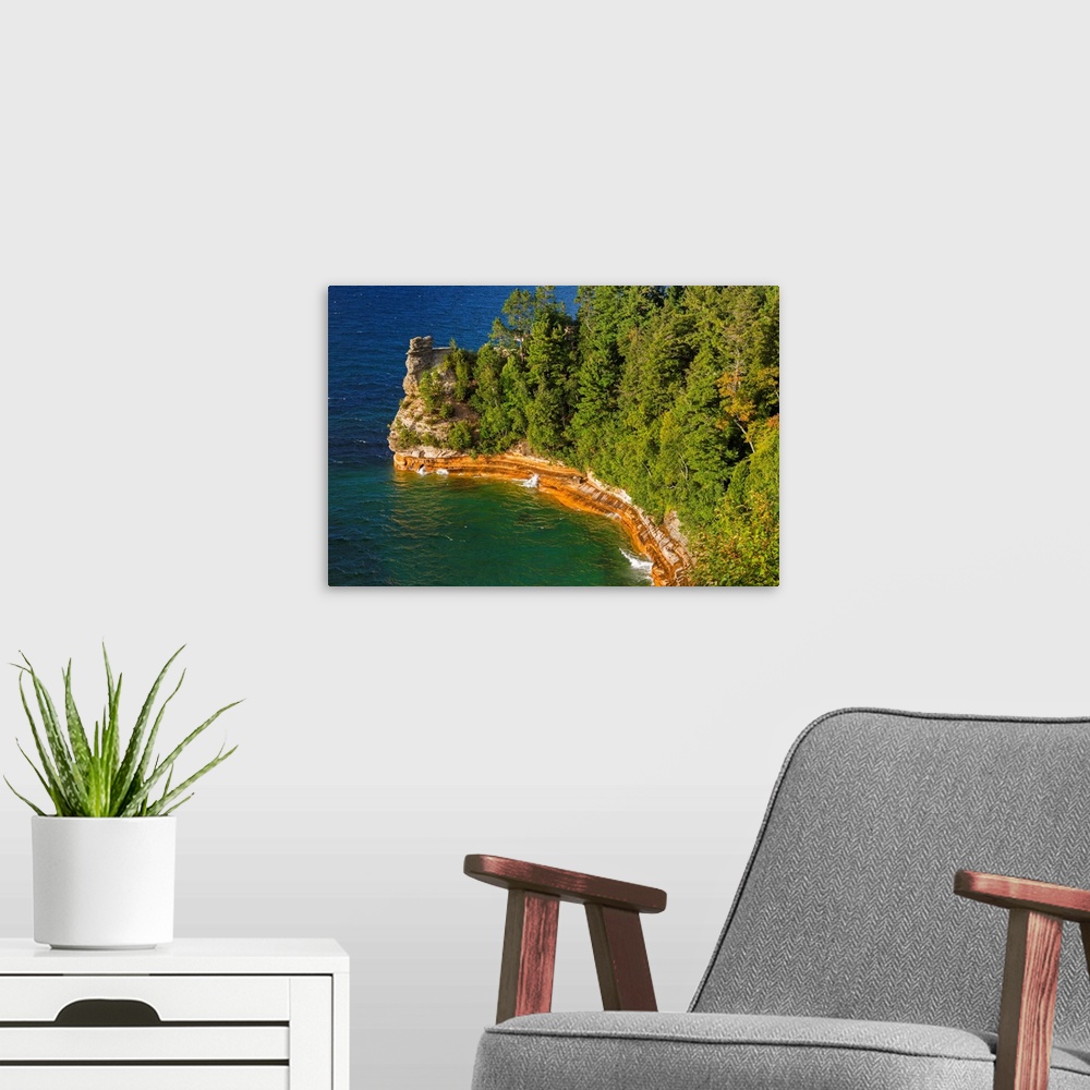 A modern room featuring Michigan, Pictured Rocks National Lakeshore, Miners Castle