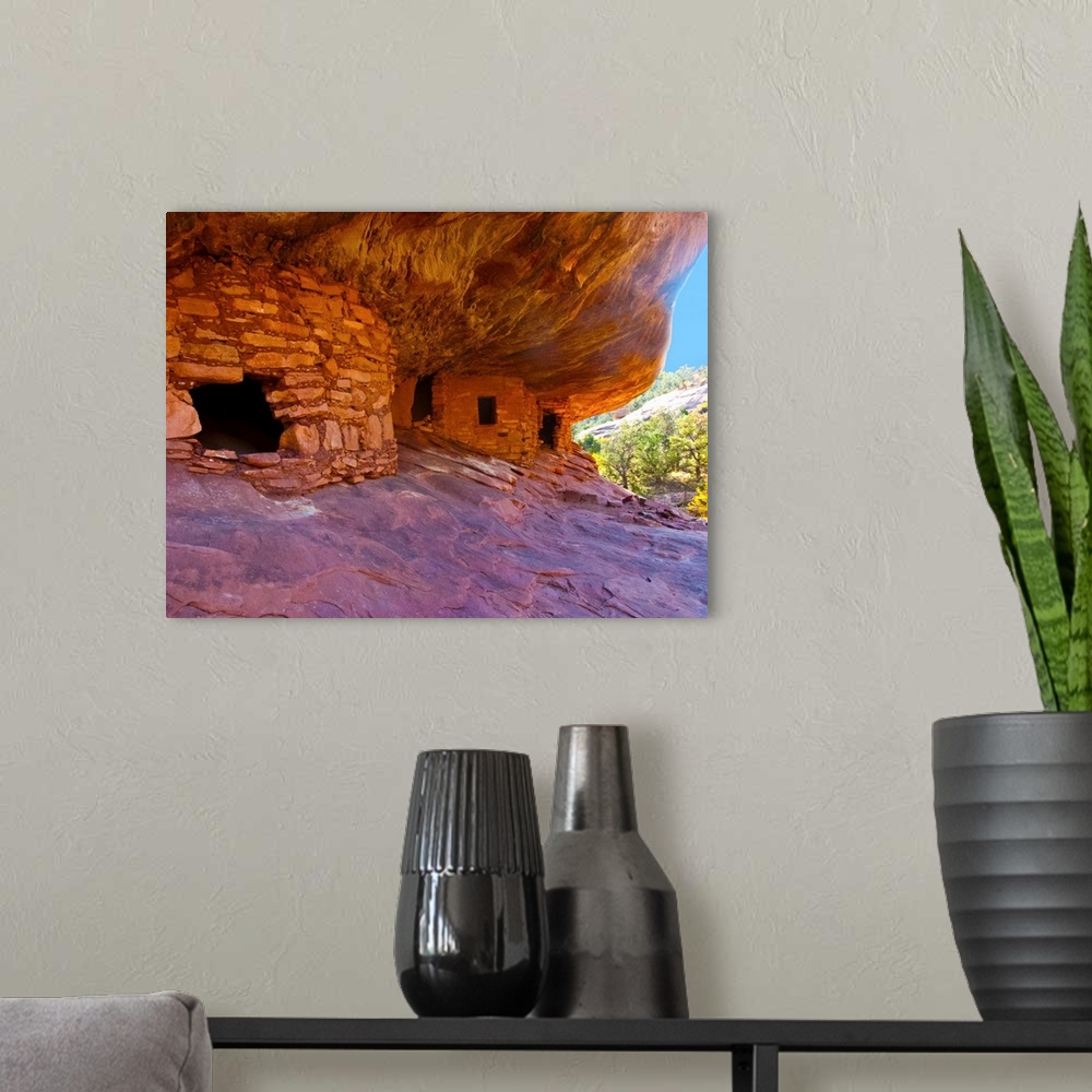 A modern room featuring North America, USA, Utah, Texas Flat Road, Mule Canyon Ruins, House of Fire
