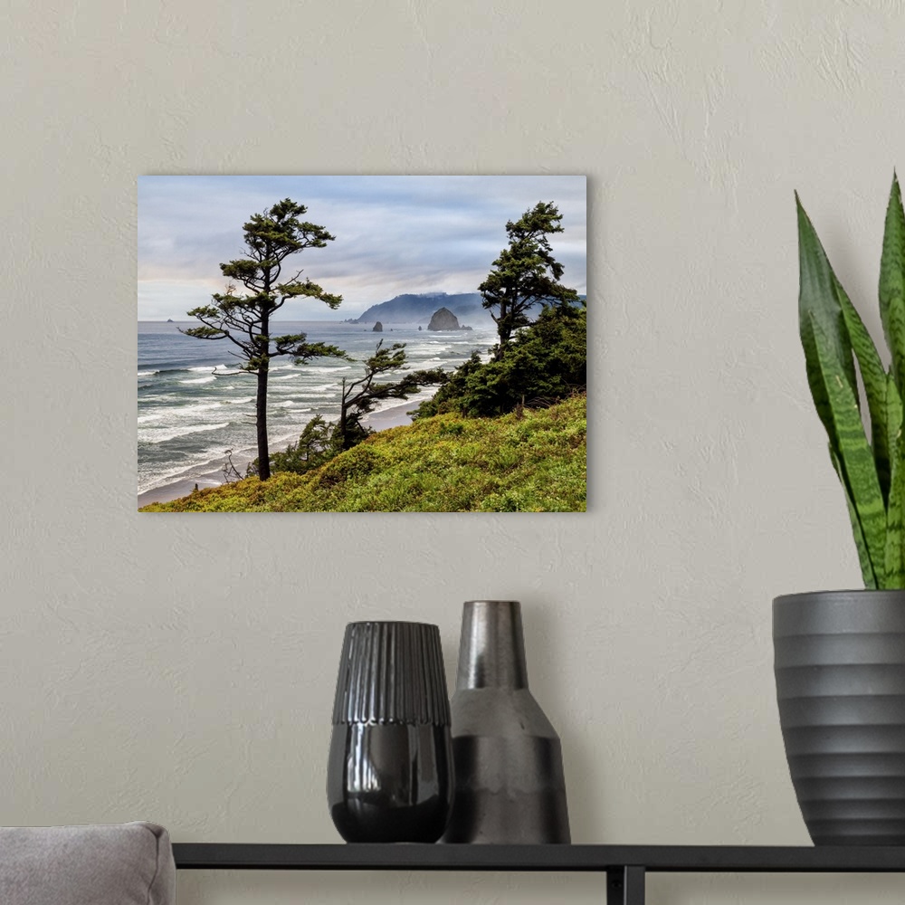 A modern room featuring USA, Oregon, Cannon Beach, View of Haystack Rock