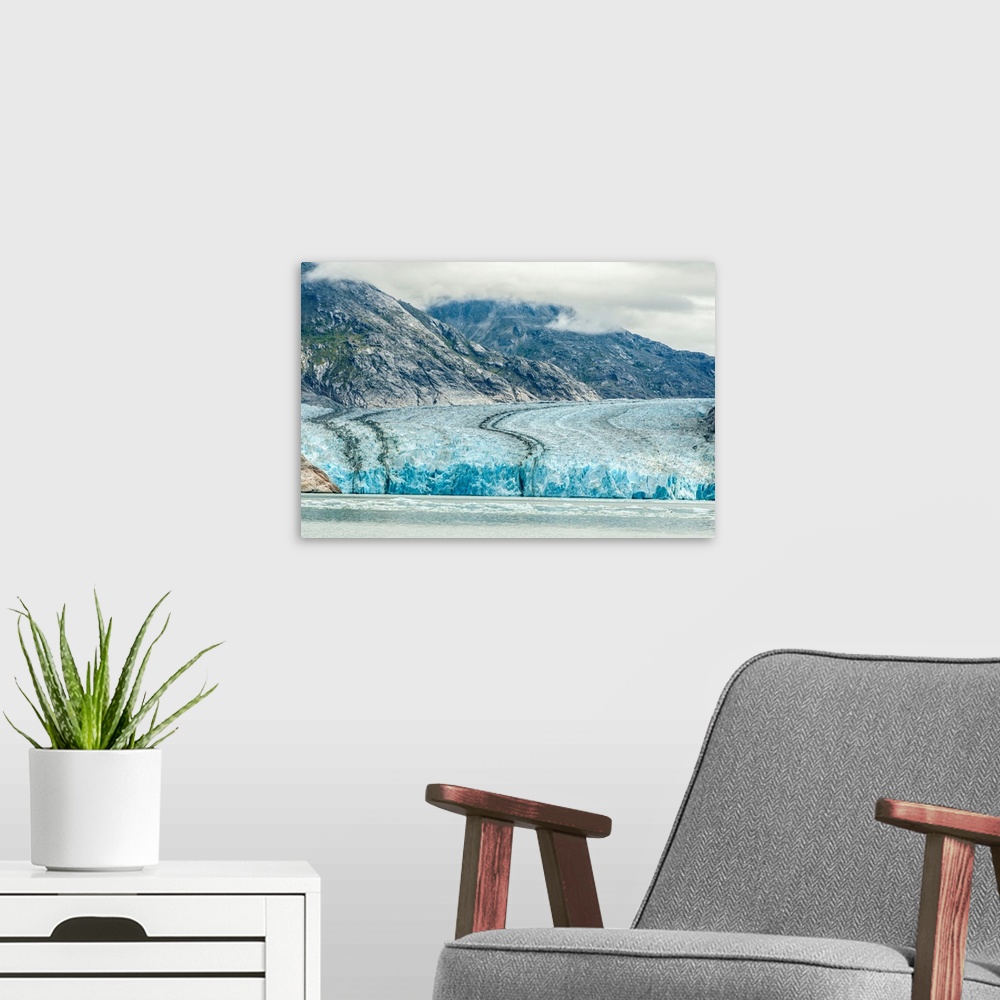 A modern room featuring USA, Alaska, Endicott Arm. Overview of Dawes Glacier.