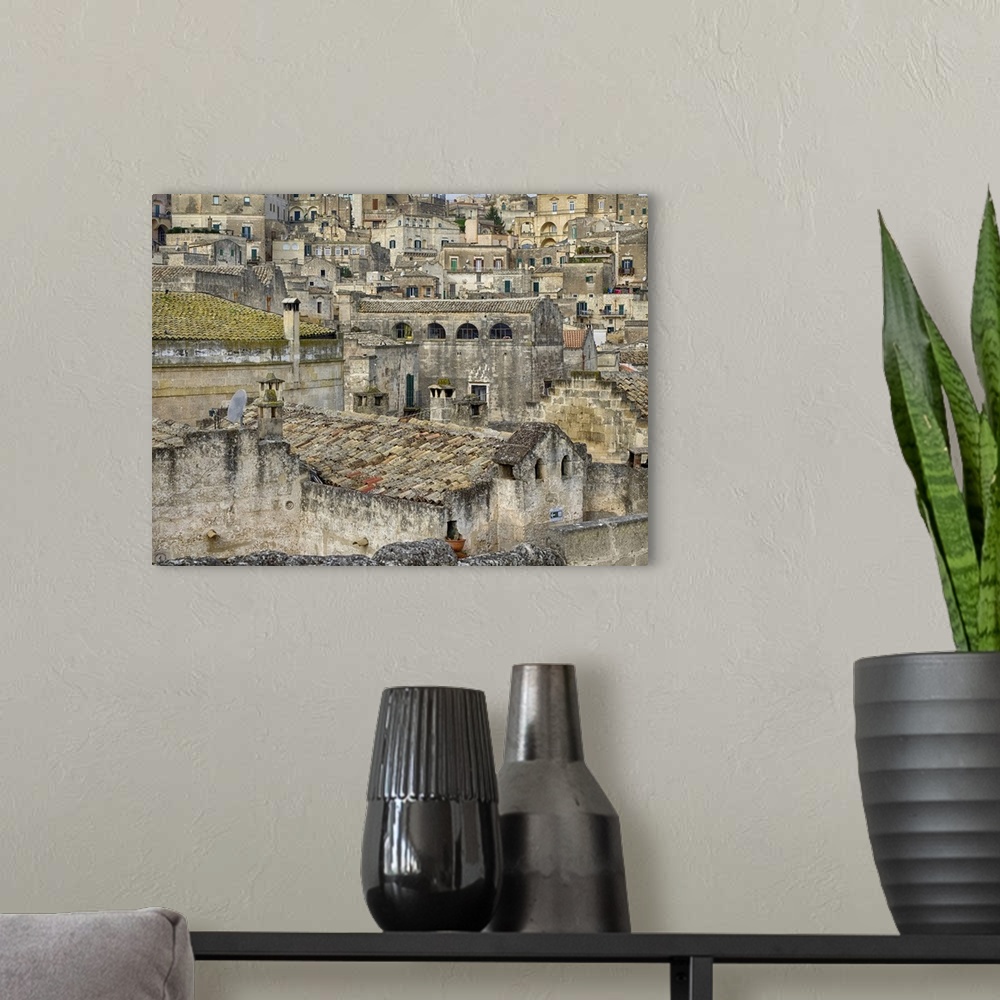 A modern room featuring Overview of the old town of Matera.