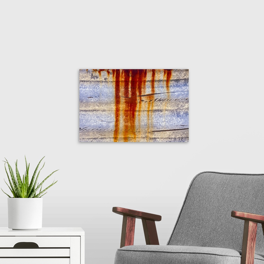 A modern room featuring Rust abstract