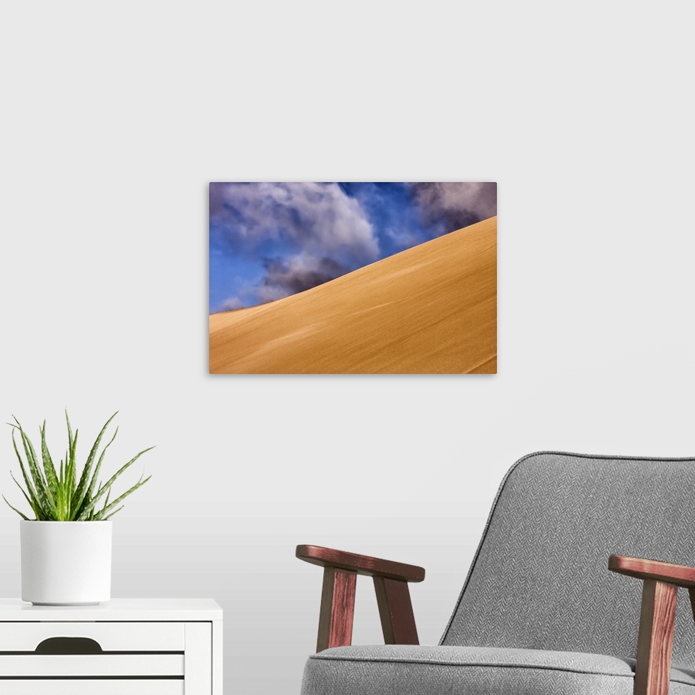A modern room featuring Skeleton Coast, Namibia. Artistic view of sand dunes.