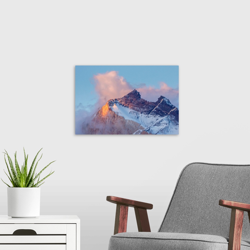 A modern room featuring South America, Chile, Patagonia. The Horns mountains.