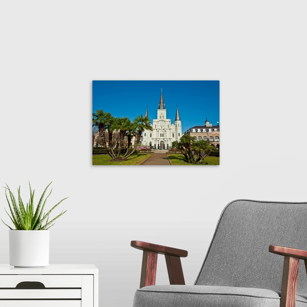 A modern room featuring North America, USA, Louisiana, New Orleans, French Quarter, Jackson Square, Saint Louis Cathedral