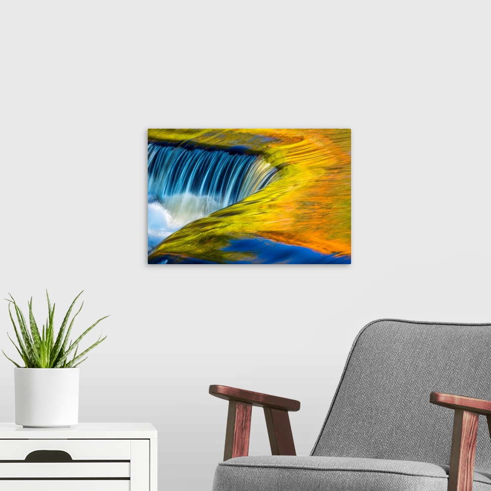 A modern room featuring USA, Michigan, waterfall, abstract