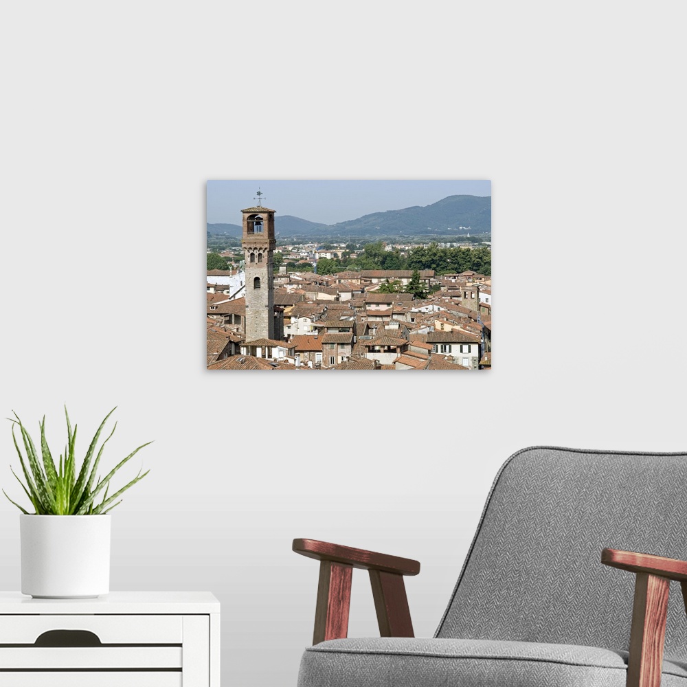 A modern room featuring View of Lucca from Torre Guinigi, Lucca, Tuscany, Italy, Europe