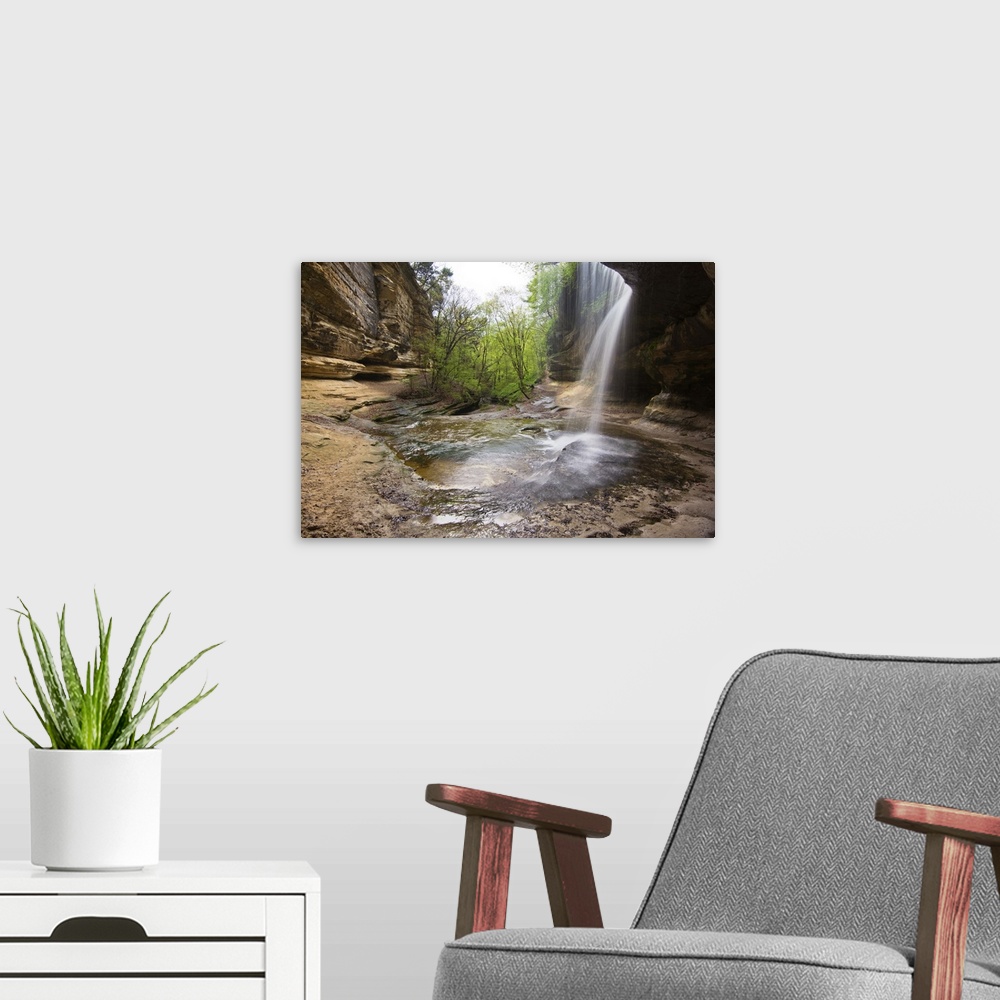 A modern room featuring Waterfalls in LaSalle Canyon in Starved Rock State Park, Illinois, USA