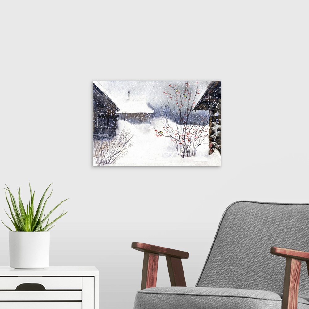 A modern room featuring Rural Winter Landscape