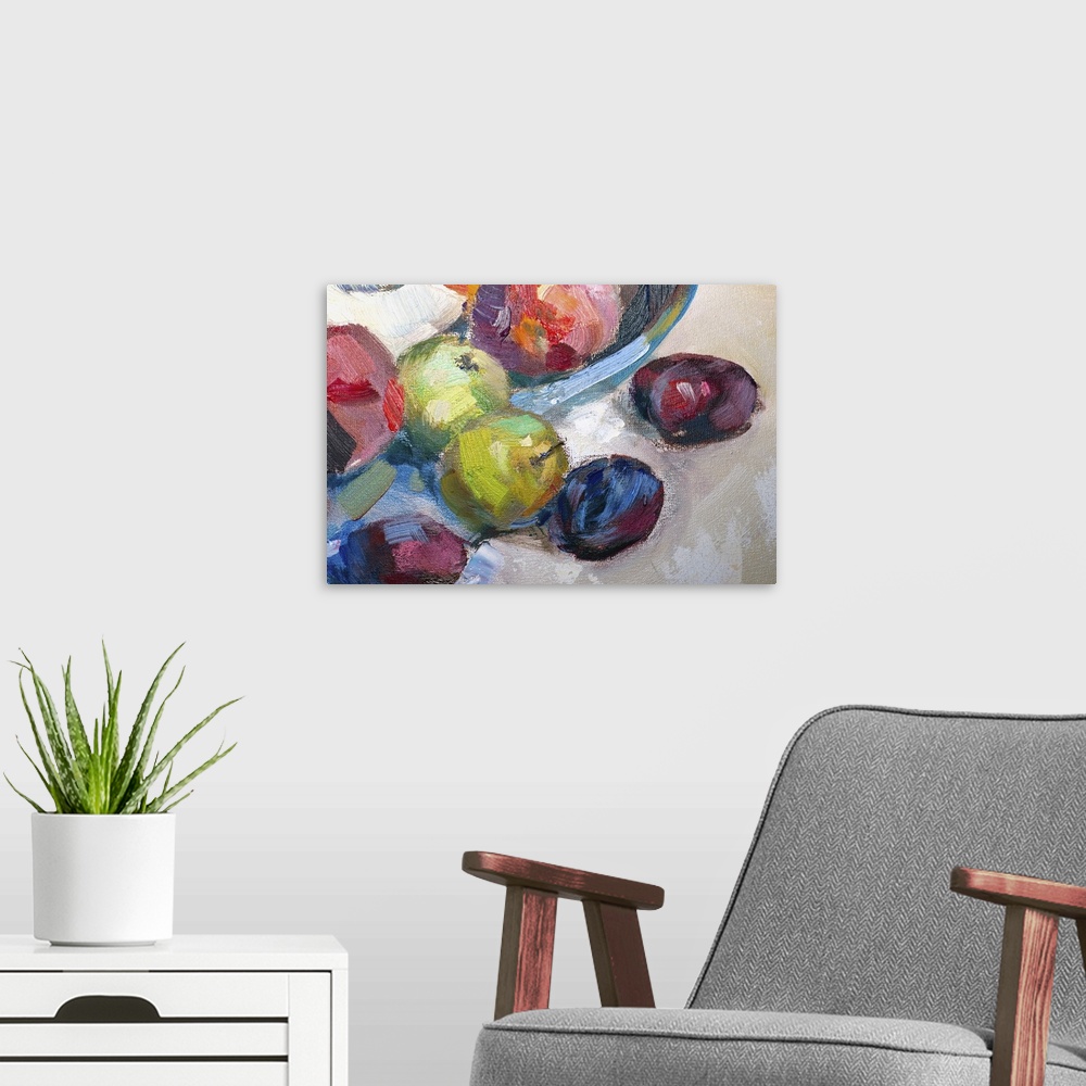 A modern room featuring Still Life With Fruit